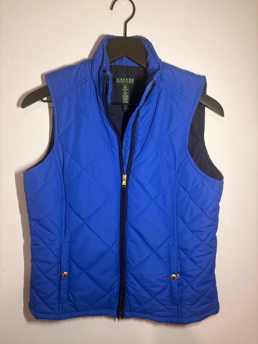 Ralph Lauren Royal Blue Quilted Full-Zip Vest